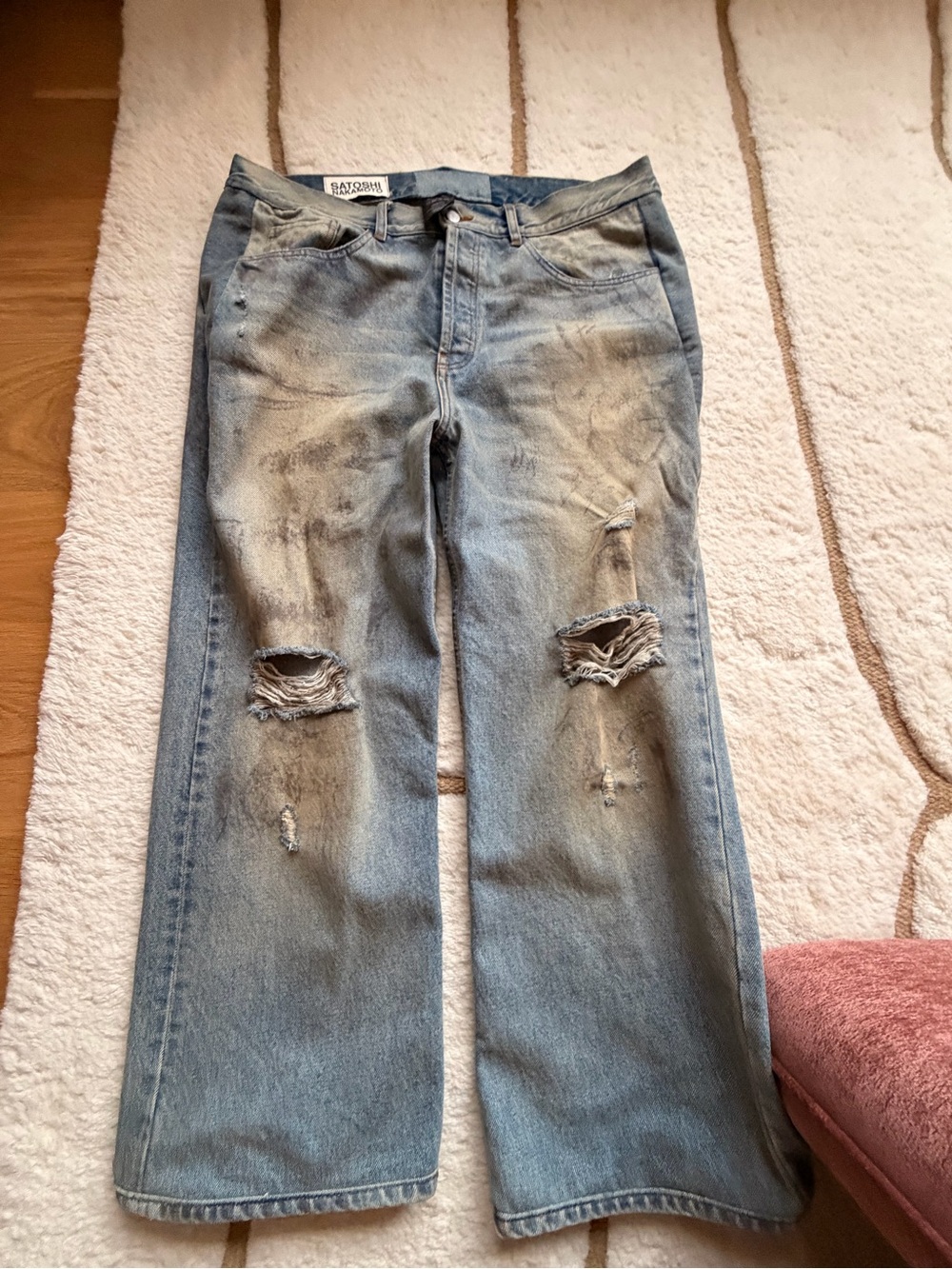 Distressed Light Blue Wide-Leg Women’s Jeans